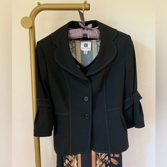 Vicky & Lucas V-Neck Loose Fit Maxi Dress Asymmetrical Sheer Hemline Pockets - Picture 13 of 14